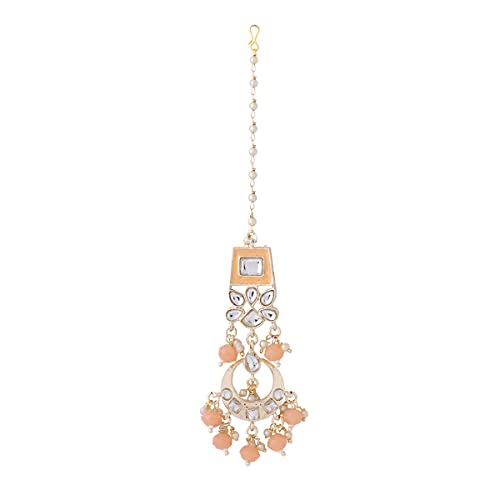 Image of Yellow Chimes Ethnic Gold Plated Studded Kundan Beads Flower Design Jewellery Set Multicolour Meenakari Choker Necklace Set for Women and Girls