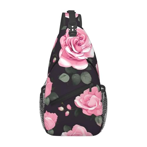Morrales bandolera estilo floral negro para adultos miniatura 1
