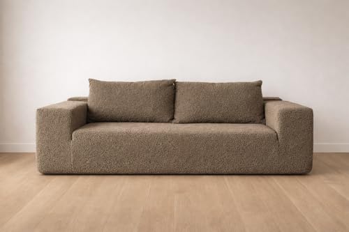 Galyar Sofá 2 Plazas 180 cm Moderno de Espuma Comprimida al vacío envío Caja Sin Montaje Boucle Verde