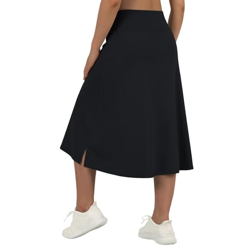 beroy Women 28" Long Skorts for Woman with 2 Pockets Modest Skirt with Shorts Underneath High Waisted Long Skorts3