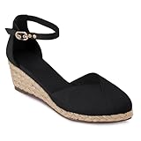 Juliet Holy Womens Espadrilles Sandals Closed Toe Platform Ankle Strap Casual Summer Wedges