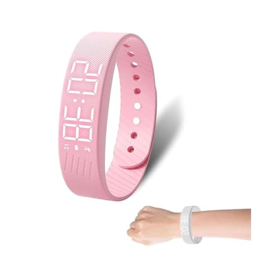Fitsleeps Alarm 100% Wake-Up Wekker, Fitsleeps Armband, Vibrationsalarm Erinnerung Uhr, Silent Vibrating Alarm Armband für Heavy Sleepers,Wasserdicht Alarms Armbands für Männer und Frauen (Rosa)
