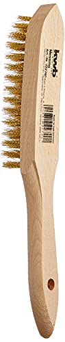 kwb Messing-Drahtbürste mit Holzgriff - Hochwertige Bürste für schonende Reinigung - Länge 275 mm