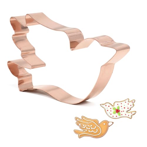 Handcrafted Twelve Days Christmas Gifts - Copper Christmas Turtle Dove Bird Cookie Cutter