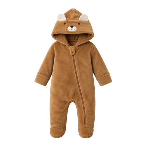 Macacão Bebe Tip Top Pelúcia Bichinho Menino Menina Inverno (Padrão, Caramelo 12, P)