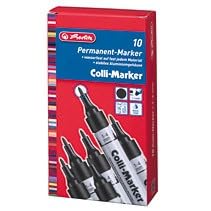 Marqueur permanent herlitz noir de type Collimarker pointe ogive pour tout support - 3