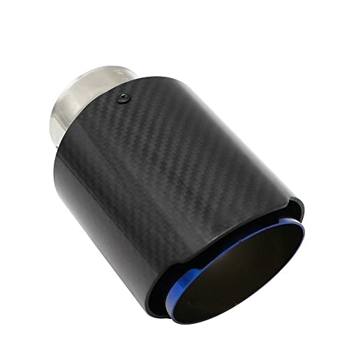 ZHANGSHUMIN Auspuffblende 67mm-89mm Kohlefaser Edelstahl Blau