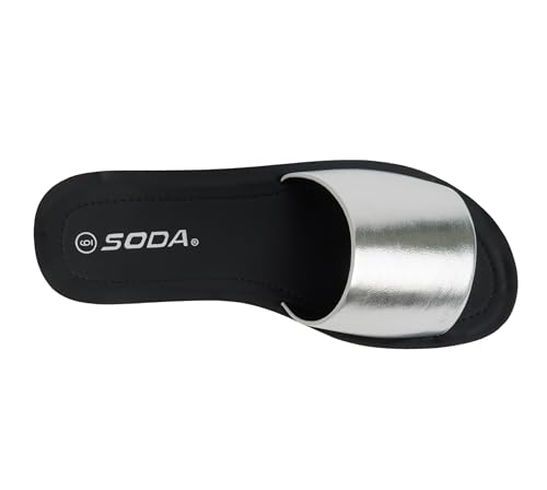 Image of Soda Shoes Efron-S Women Flip Flops Basic Plain Slippers Slip On Sandals Slides Casual Peep Toe Beach