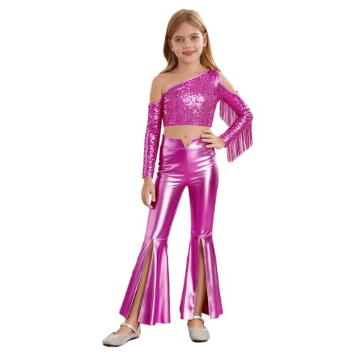 Fini les costumes de danse inconfortables grâce à cet ensemble pantalon évasé rose vif