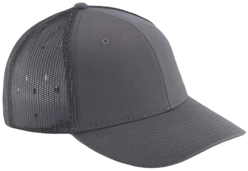 Image of Mens Mesh Snapback Hat Fits One Size & XXL | Structured Adjustable Trucker Hats | Sturdy Outdoor Blank Baseball Cap
