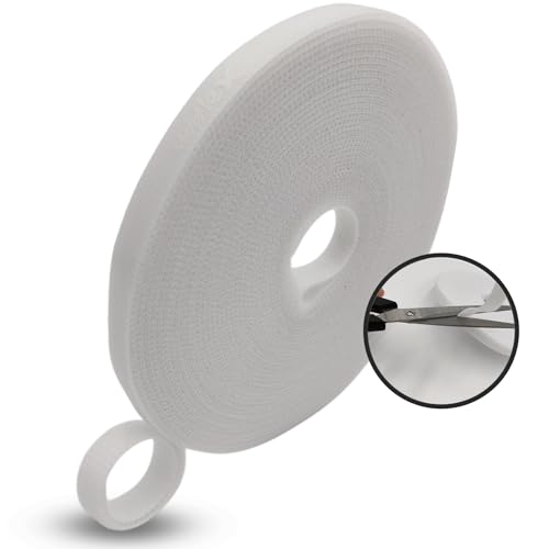 MatoSan® Bridas de Velcro de 10 m, Cinta Recortable para Gestión de Cables, Rollo de 10 mm de Ancho, Organizador de Cables Reutilizable