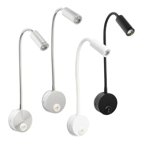 Lampe de chevet LED design noir mat avec liseuse flexible haute précision - 3