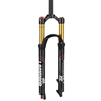 LANXUANR 26/27,5/29 Zoll Mountainbike Gabel. Rückpralleinstellung. Gerade Gabelschaft/Konisches Gabelschaft Luftfederung, 100 mm Federweg, 9 mm Achse, Scheibenbremsen