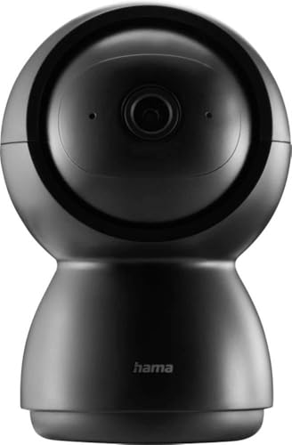 Hama Überwachungskamera innen WLAN Handy (schwenkbare, neigbare WLAN Kamera mit App, Nachtsicht, Aufzeichnung, Bewegungsmelder, Gegensprechanlage, als Haustierkamera, Babyphone, 1080p, 128GB) schwarz