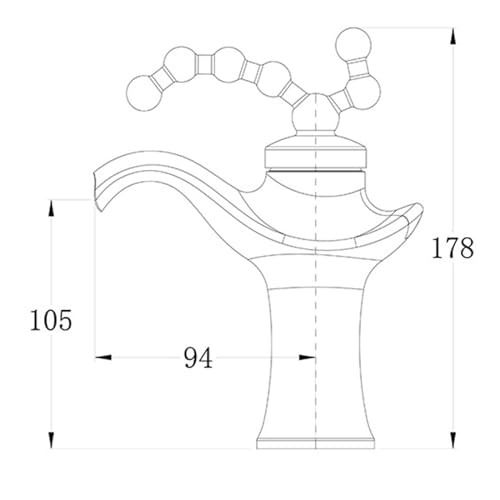 Robinet cascade pour lavabo à commande unique, mitigeur eau chaude et froide compact