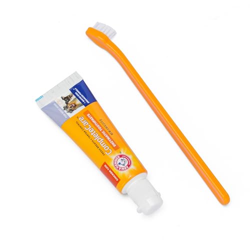 Image of Arm & Hammer Complete Care Dog Dental Kit, Chicken Flavor - Includes Enzymatic Dog Toothpaste and Toothbrush for Dogs - Baking Soda Enhanced Formula, 0.84 Oz