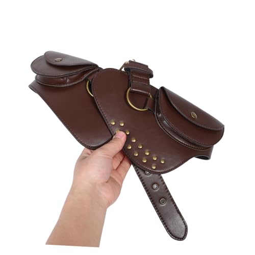 Sac banane vintage style punk avec rivets en similicuir pour femme