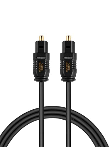 CableCreation Optical Digital Audio Cable, Slim Fiber Optic Toslink Gold Plated Optical S/PDIF 1M 3FT Cord for Home Theater, Sound Bar, PlayStation, TV, PS4, Xbox, Game Console, Black