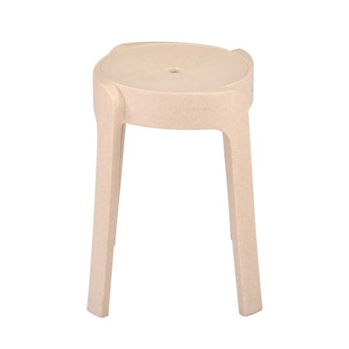 Image of Nilkamal Twist Sturdy and Durable Plastic Seating Stool | Set of 2 | for Living Room, Bedroom, Bathroom, Kitchen, Office | Marble Beige