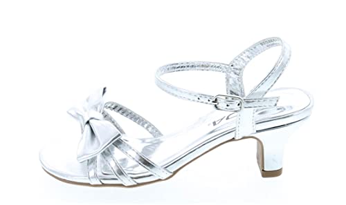 Image of Soda Girly-2 Children's Girl's Open Toe Slingback Block High Heel Sandals