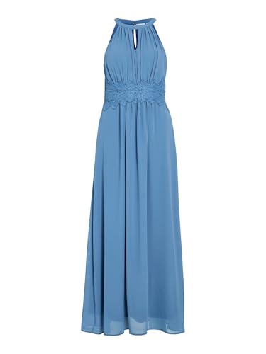 Vila Damen Vimilina Halterneck Maxi Dress-Noos Kleid, Coronet Blue/Detail:Elastic,38