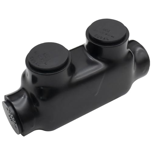 4AWG-600Kcmil Insulated 1 Port Inline Splice Connector Black Wire Connectors,Allen Hex 3/8" Insulated Cable Connectors Pre-Loaded Oxide Inhibitors,UL Listed(1pcs)