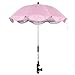 Paraguas universal para cochecito de bebé, 64 cm, accesorio para cochecito de bebé, con dirección ajustable a 360 grados, para proteger a bebés y niños (rosa)
