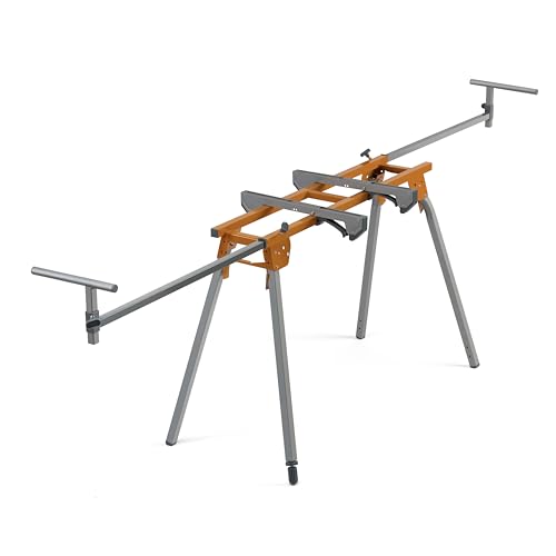 Image of BORA Portable Miter Saw Stand 2nd Generation - Quick release Tool Mount - 114 Inches of Material Support - Universal Folding Compound Mitre Saw Stand fits Dewalt, Milwaukee, Ridgid, Bosch Chop Saws PM-4020