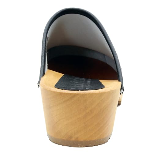 Image of Bjork Maja Wood Open Back Leather Clogs