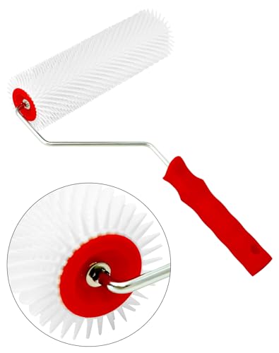QWORK® Stachelwalze 23 cm, Stachellänge 15 mm, Entlüftungsroller zur Entlüftung von Bodenbeschichtungen
