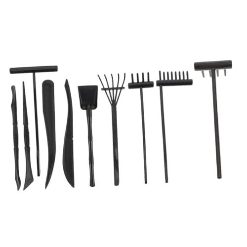 NUOBESTY 10pezzi Strumenti per Giardino Zen Leggera per Decorazioni da Scrivania e Meditazione Accessori per Pannelli di Sabbia Giapponesi