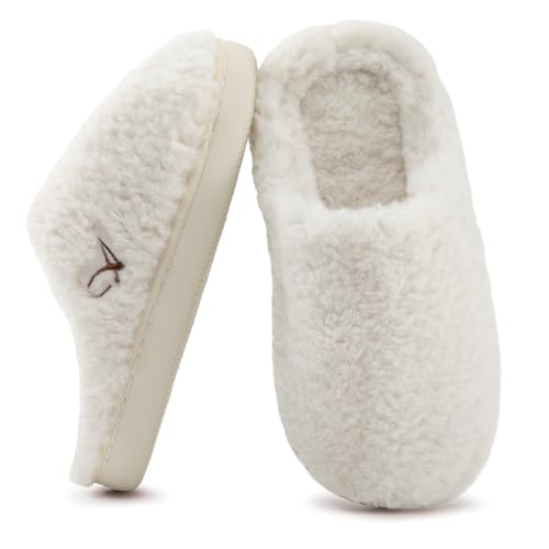 Athlefit Women's Fuzzy House Slippers Indoor Outdoor Warm Fluffy Slip-on Slide Slippers Shoes3