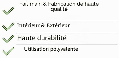 Panier à plantes en osier rond en Kubu Panier en osier avec anse – Utilisation polyvalente – Panier de jardin tressé – Pot de fleurs pour jardin à linge XL: Ø 55cm
