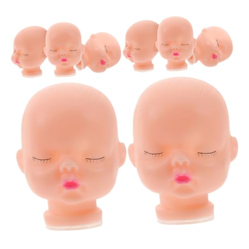 Beaupretty 8 Piezas Cabeza Muñeca Vinilo Suave para Reparación y Manualidades Accesorios para Llavero DIY Complemento para Proyectos Creativos y Decoración Hogareña