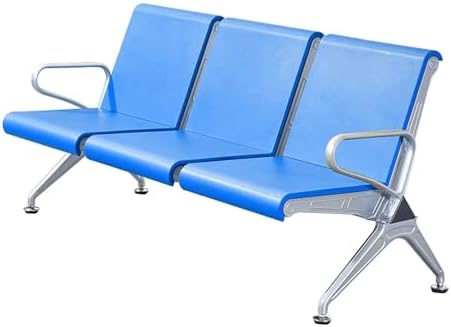 Heavy Duty Waiting Reception Chair Bench, 3-Seat Office Guest Chair with Arms for Airport, Bank, Barber Shop, Black Upholstered Furniture