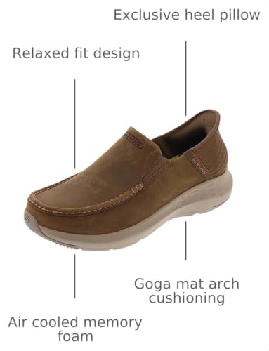 Image of Skechers Men's Moc Toe Leather Slip-ins Parson - Oswin Loafer