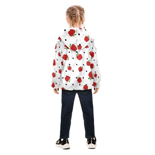 OTVEE Red Apples Fruits Kids Hoodie Jacket Fall Spring Full Zip Warm Outwear Coat4