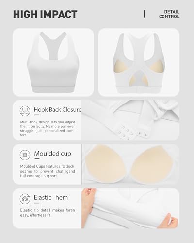 Image of RUNNING GIRL Sports Bras for Women, Molded Cup High Impact Sports Bra Workout Bras for Women High Support Racerback