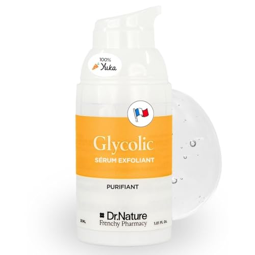 Acido Glicolico 7% Peeling viso AHA e Alghe Rosse - Siero esfoliante viso all'Acido Glicolico - Siero Visage Anti Imperfezioni - Anti Impurità e Cellule Morte - Pelle grassa, mista e sensibile