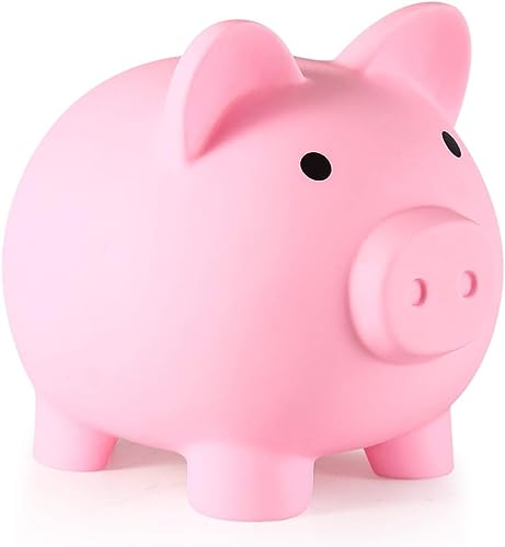 Image of Piggy Bank,Saving Box for Girls and Boys,Money Bank for Kids,Unbreakable Plastic Piggy Banks (Pink)