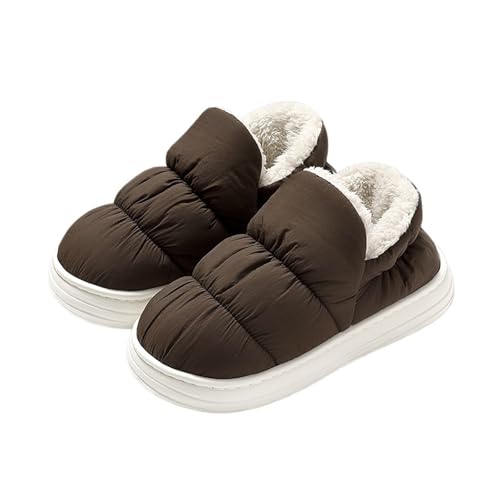 Bottines d'hiver chaudes en fourrure pour femmes et pantoufles d'intérieur camel taille 39 1/3