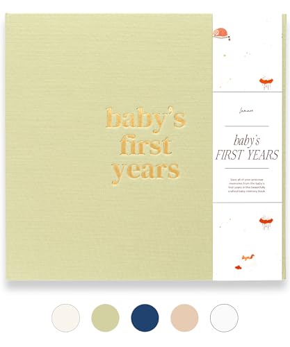 Image of Lamare Baby First Year Book – Baby Memory Book for Girls & Boys - Baby Milestone Book from Pregnancy to Childhood – Cute Baby Book Keepsake Gift
