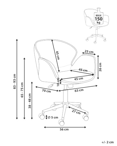Chaise de bureau en polyester Belmar haute qualité structure en métal - 4