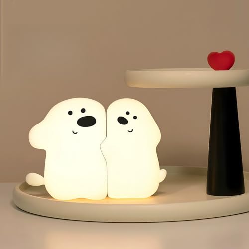 AUSTYLCO 目覚まし時計ライト シリコンタッチライト 授乳ライト 照明 USB充電 かわいい誕生日プレゼント(ドッグ)