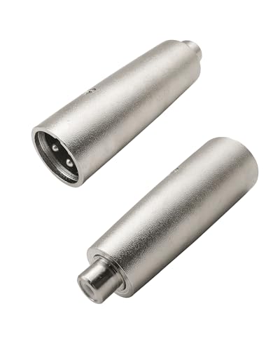 iYueMps 2 Stück Cinch auf XLR Adapter 3Pin XLR Stecker auf Cinch Buchse Steckverbinder, Cinch auf XLR-F Audio Mic Adapter für Mikrofon, HiFi, Mischpult und Lautsprechersystem
