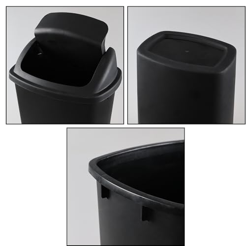 Canecas de basura de plástico con tapa batiente 13 galones 4 unidades miniatura 3