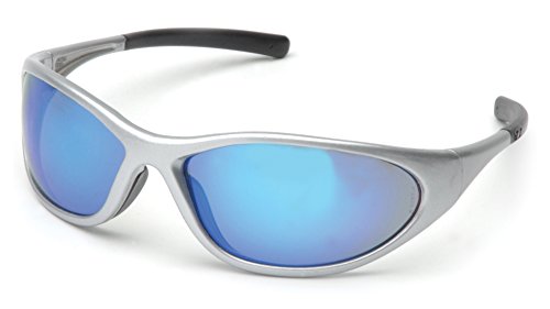 Pyramex Safety Zone Ii Safety Eyewear, Ice Blue Mirror With Silver Frame
