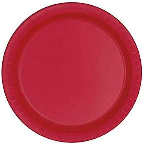 unique party Pappteller - 23 cm - Rot - Packung mit 8 Stück