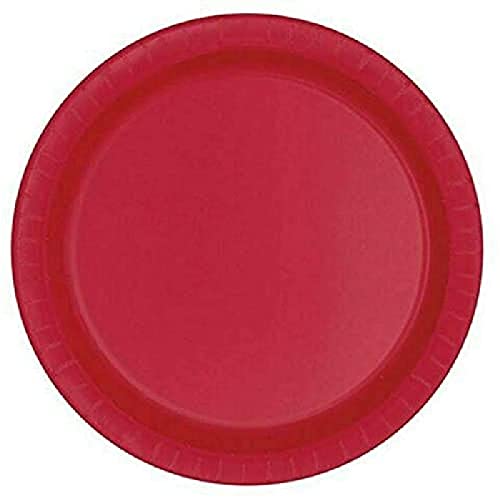 unique party Pappteller - 23 cm - Rot - Packung mit 8 Stück