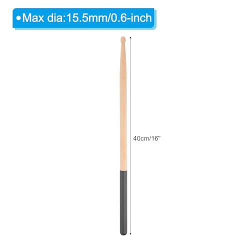 Baquetas de Madera de Arce 5A con Grip Antideslizante negras par miniatura 2